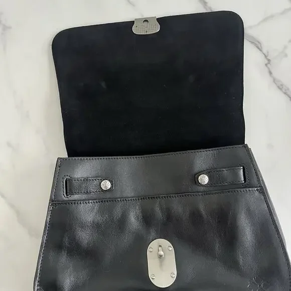 Patricia Nash Heritage Leather Satchel Crossbody Bag Black retro boho chic - Picture 11 of 12